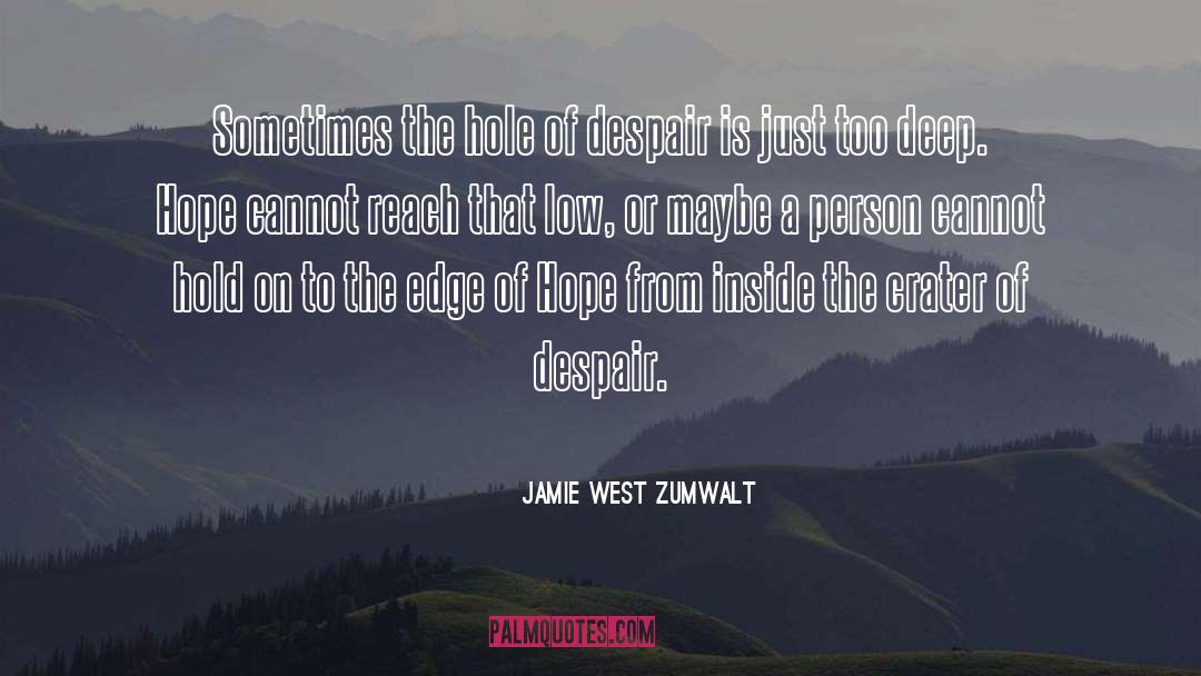 Jamie West Zumwalt Quotes: Sometimes the hole of despair