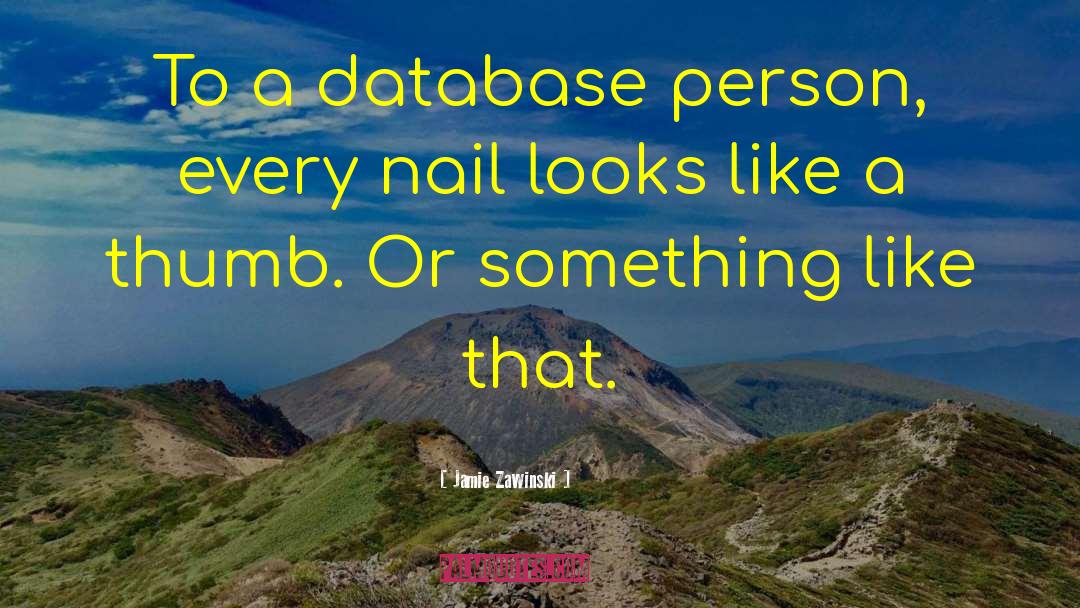 Jamie Zawinski Quotes: To a database person, every