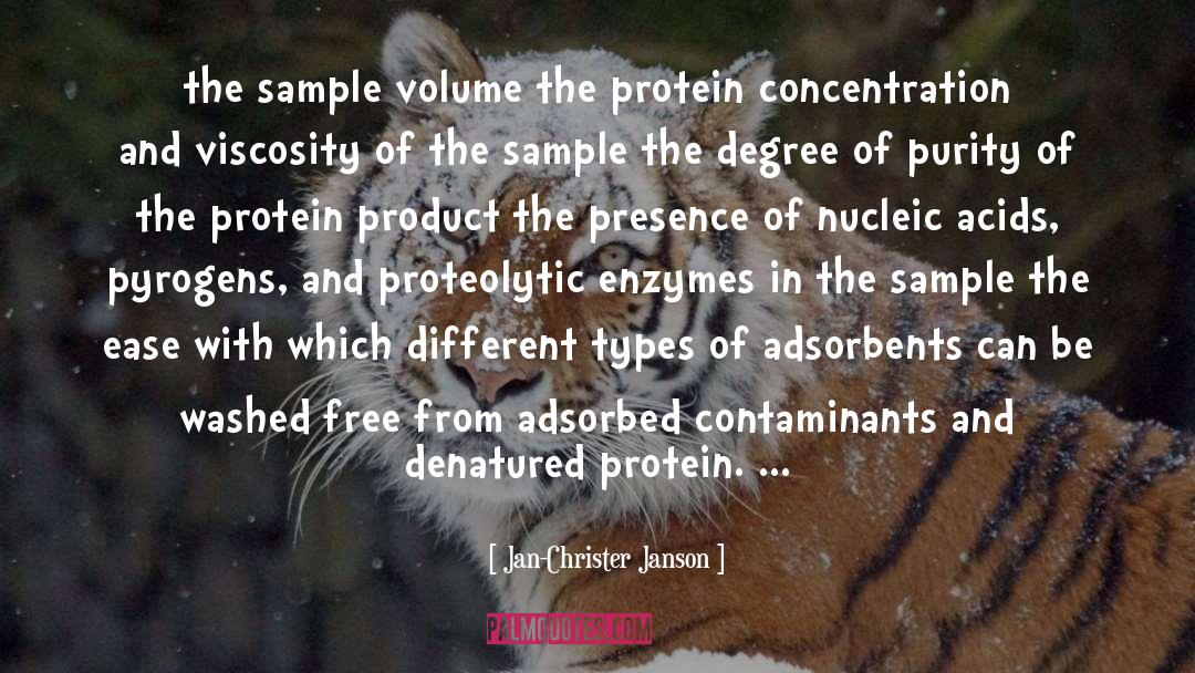 Jan-Christer Janson Quotes: the sample volume the protein