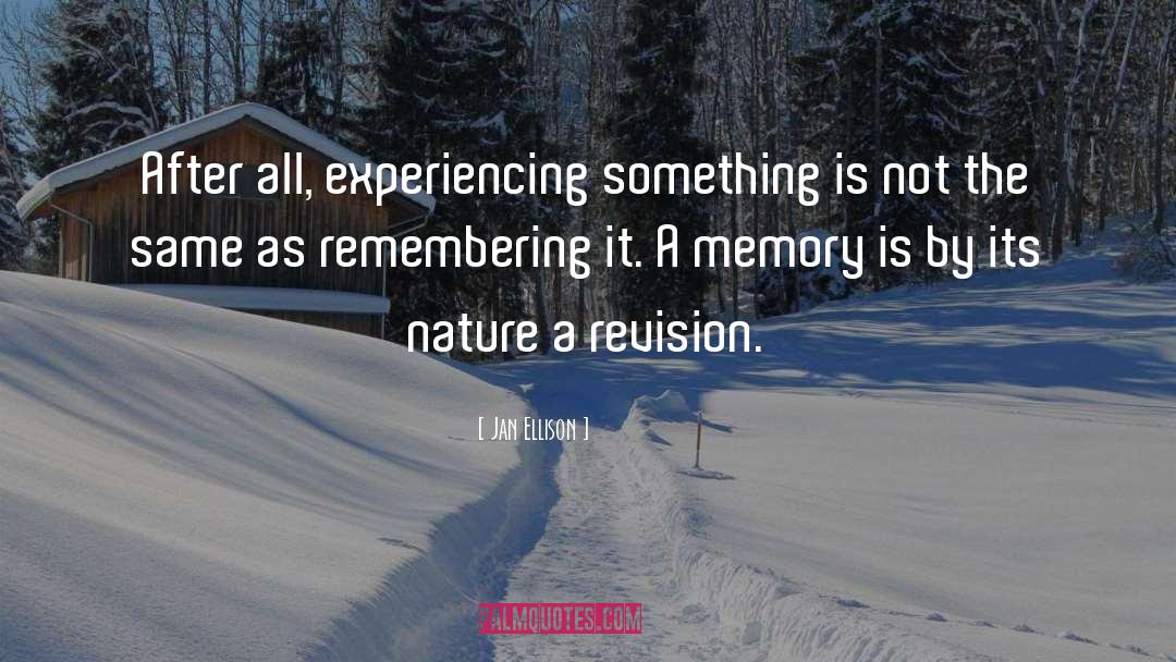 Jan Ellison Quotes: After all, experiencing something is
