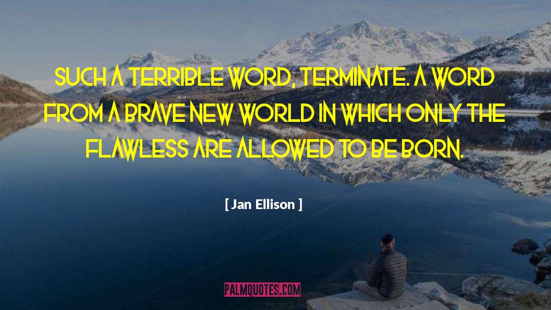 Jan Ellison Quotes: Such a terrible word, terminate.