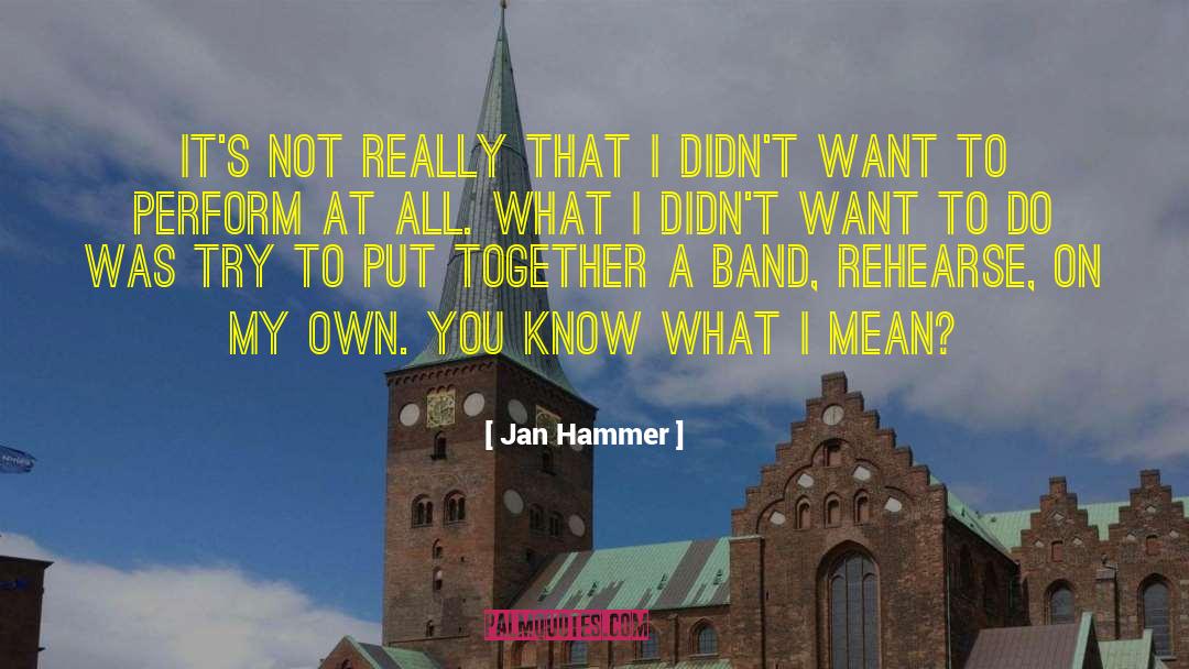 Jan Hammer Quotes: It's not really that I