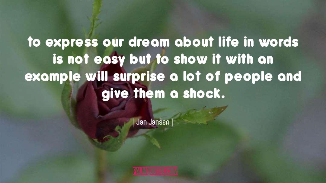 Jan Jansen Quotes: to express our dream about