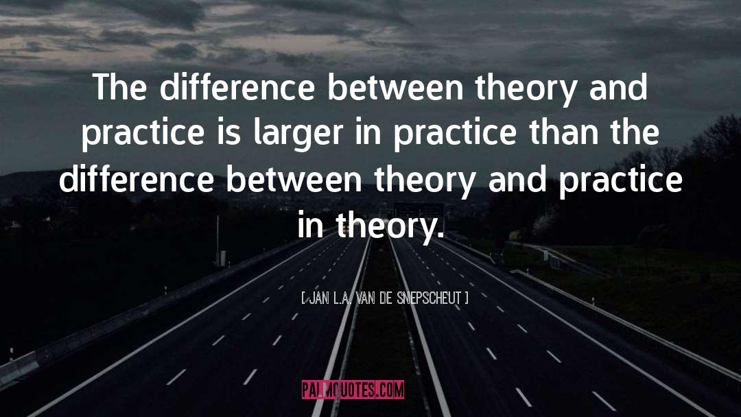 Jan L.A. Van De Snepscheut Quotes: The difference between theory and