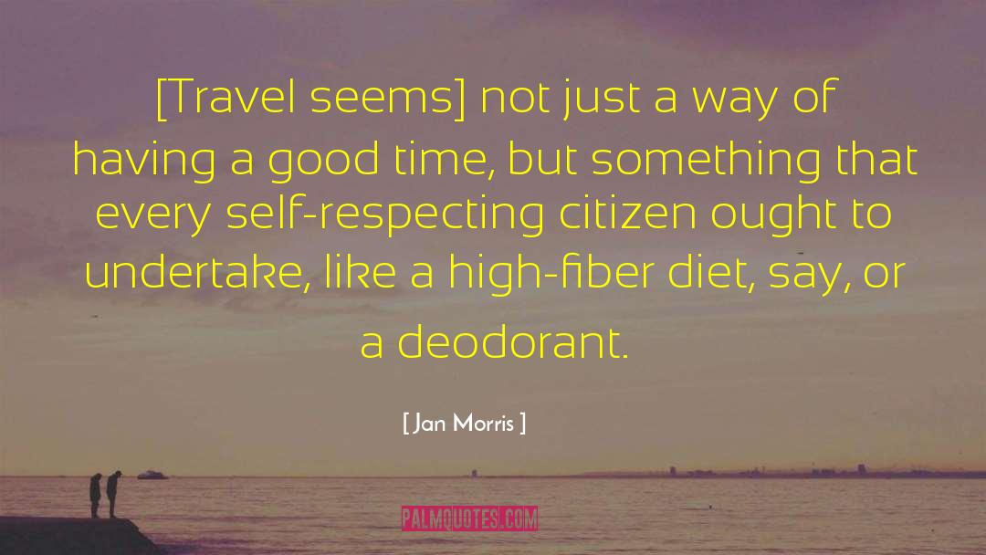 Jan Morris Quotes: [Travel seems] not just a