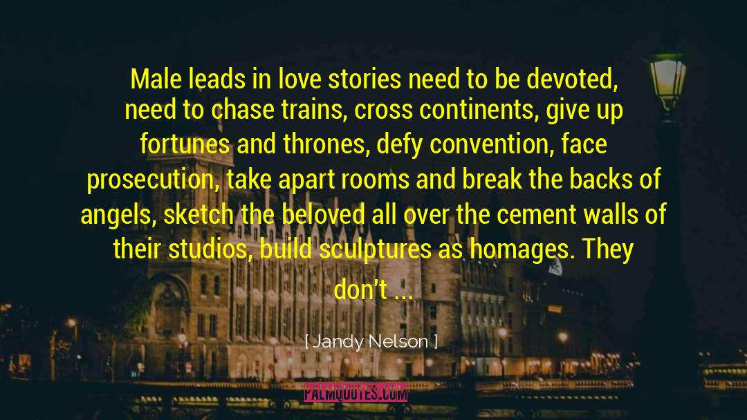 Jandy Nelson Quotes: Male leads in love stories