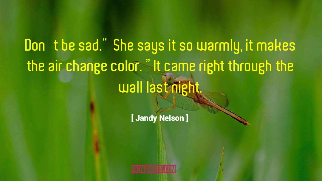 Jandy Nelson Quotes: Don't be sad.