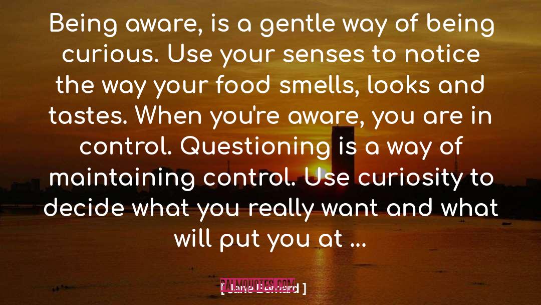Jane Bernard Quotes: Being aware, is a gentle