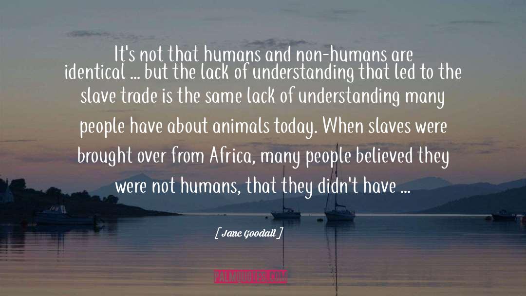 Jane Goodall Quotes: It's not that humans and