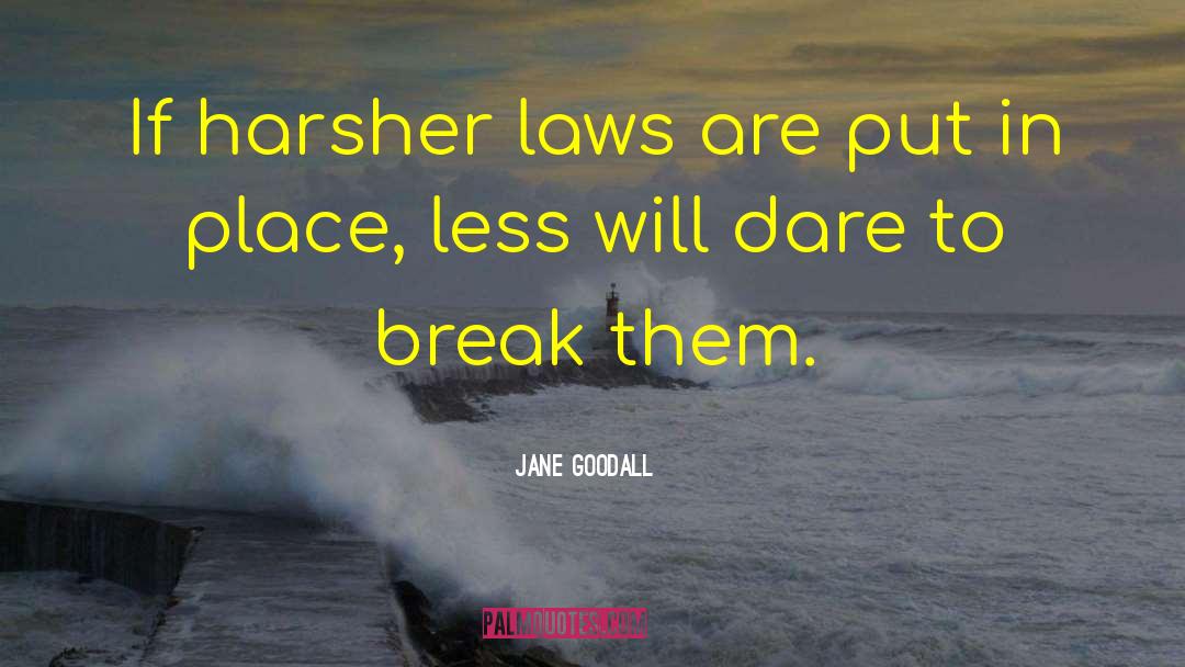 Jane Goodall Quotes: If harsher laws are put