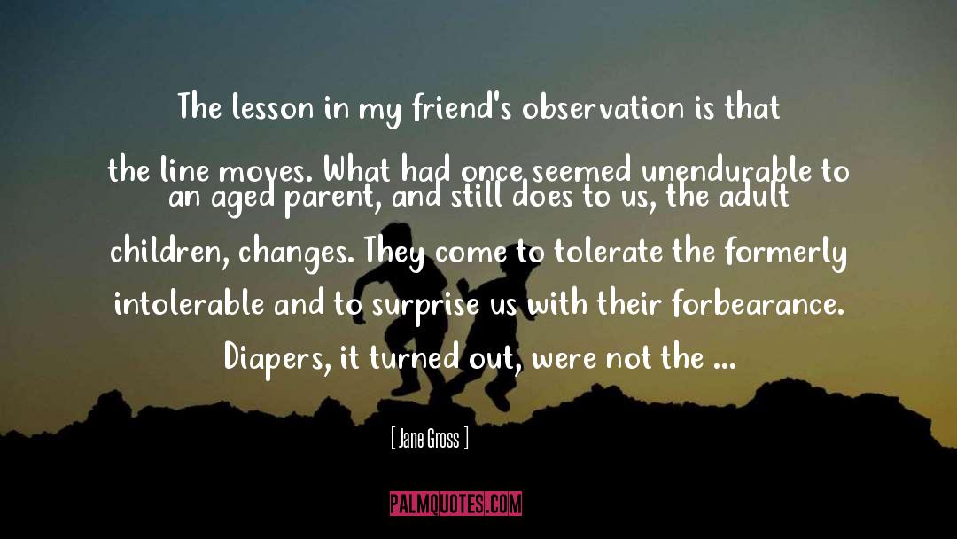Jane Gross Quotes: The lesson in my friend's