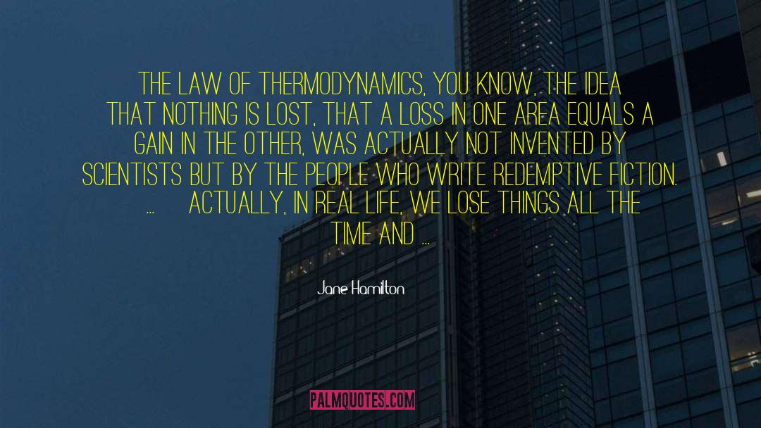 Jane Hamilton Quotes: The law of thermodynamics, you