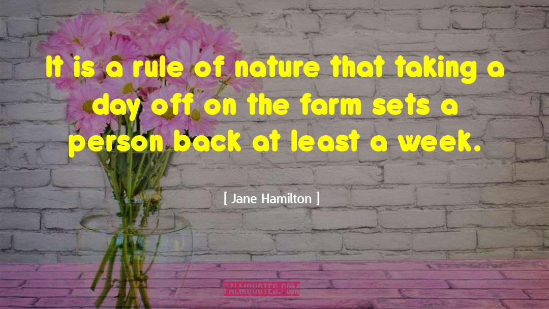 Jane Hamilton Quotes: It is a rule of