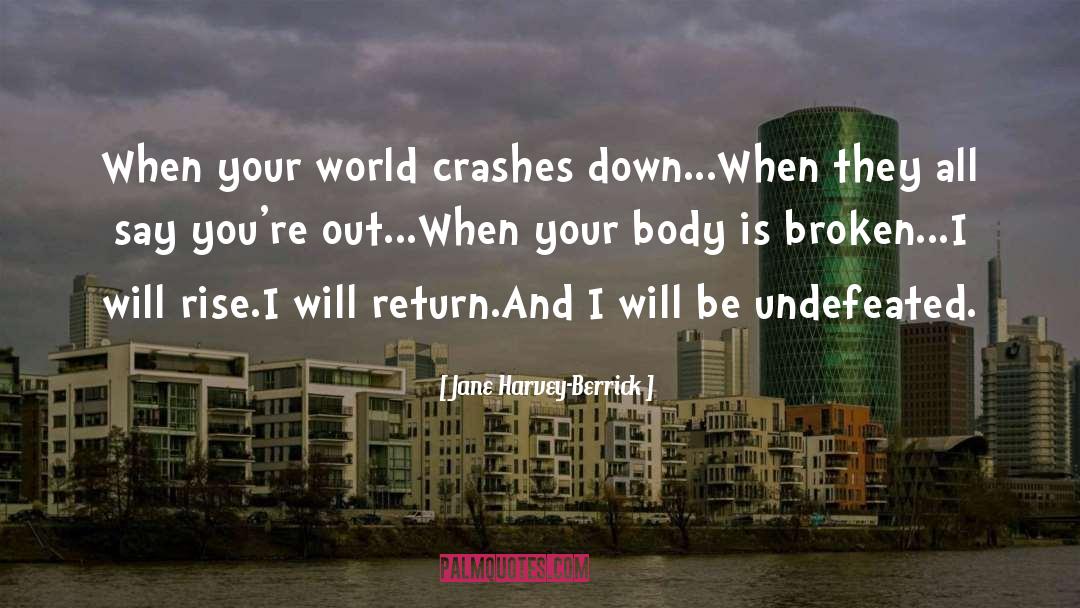 Jane Harvey-Berrick Quotes: When your world crashes down...<br