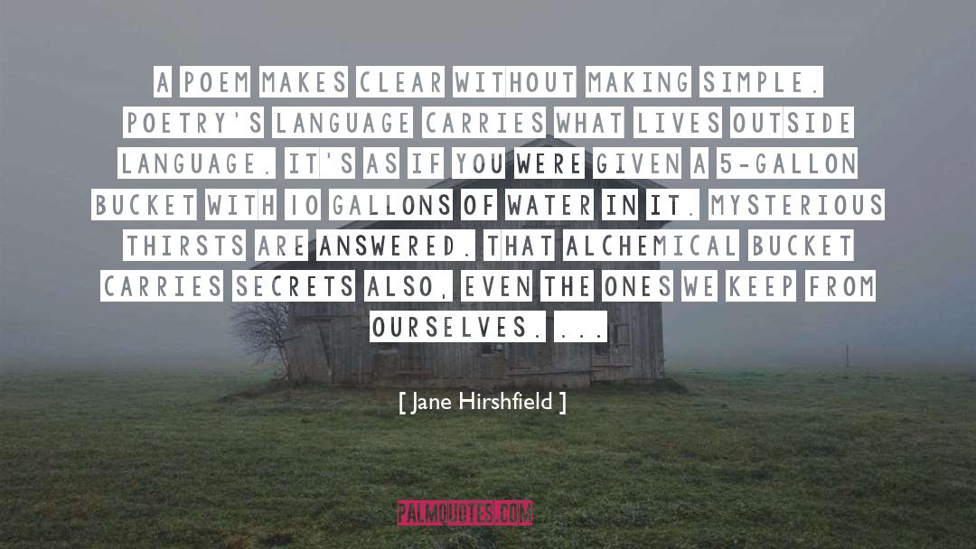 Jane Hirshfield Quotes: A poem makes clear without