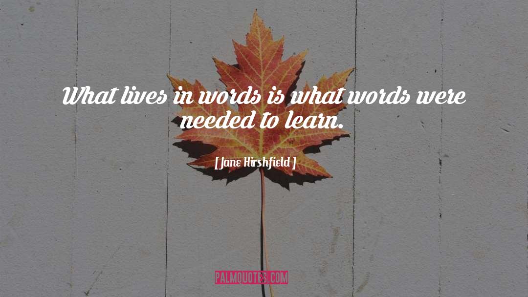 Jane Hirshfield Quotes: What lives in words is