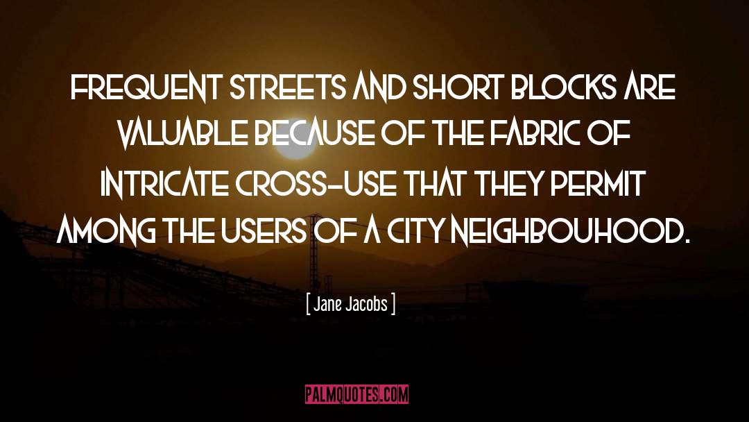 Jane Jacobs Quotes: Frequent streets and short blocks