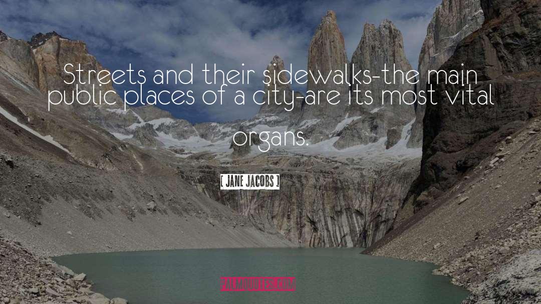 Jane Jacobs Quotes: Streets and their sidewalks-the main