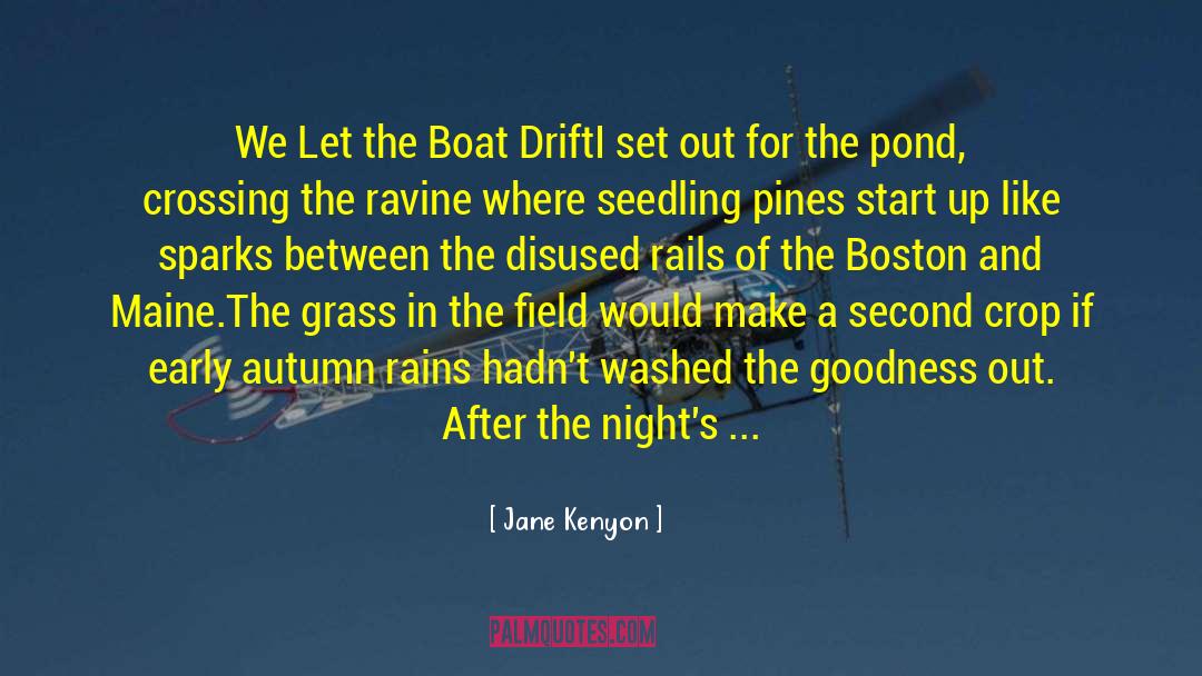 Jane Kenyon Quotes: We Let the Boat Drift<br