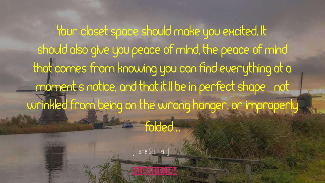 Jane Stoller Quotes: Your closet space should make