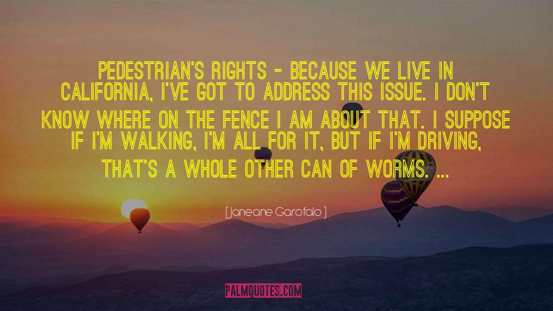 Janeane Garofalo Quotes: Pedestrian's rights - because we