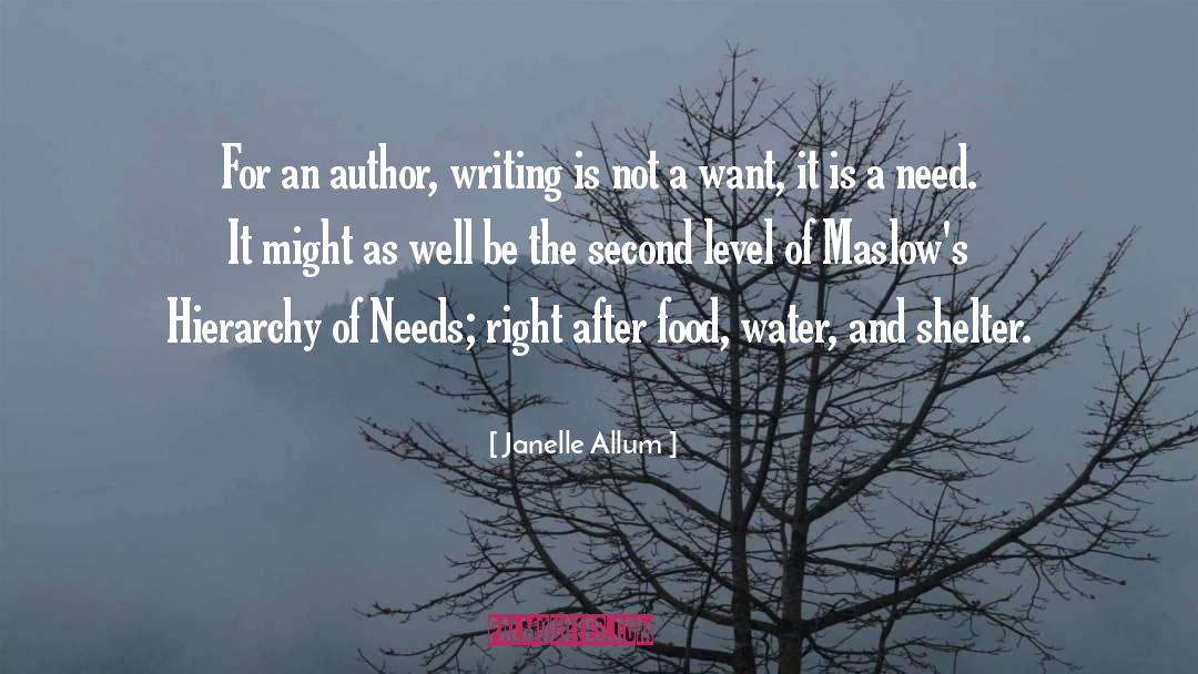 Janelle Allum Quotes: For an author, writing is