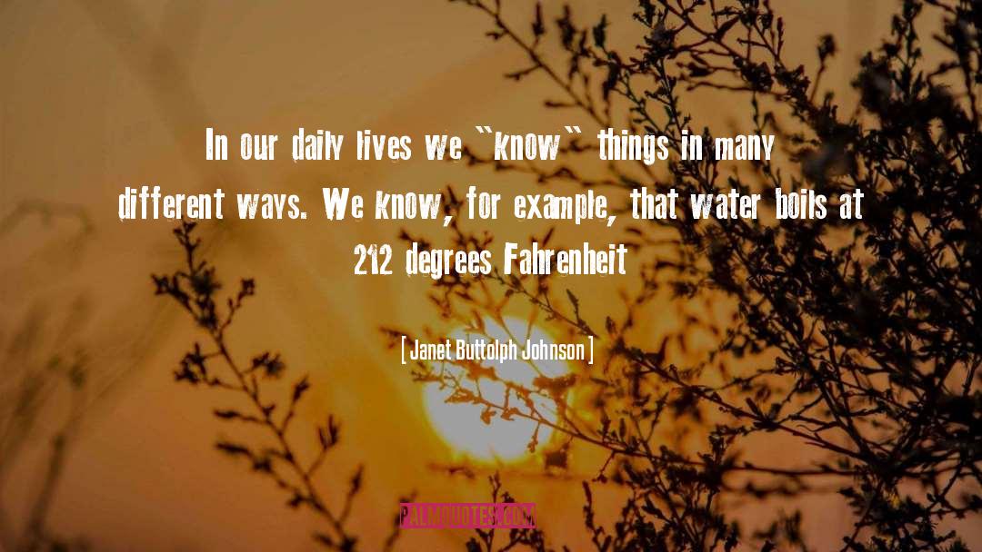 Janet Buttolph Johnson Quotes: In our daily lives we