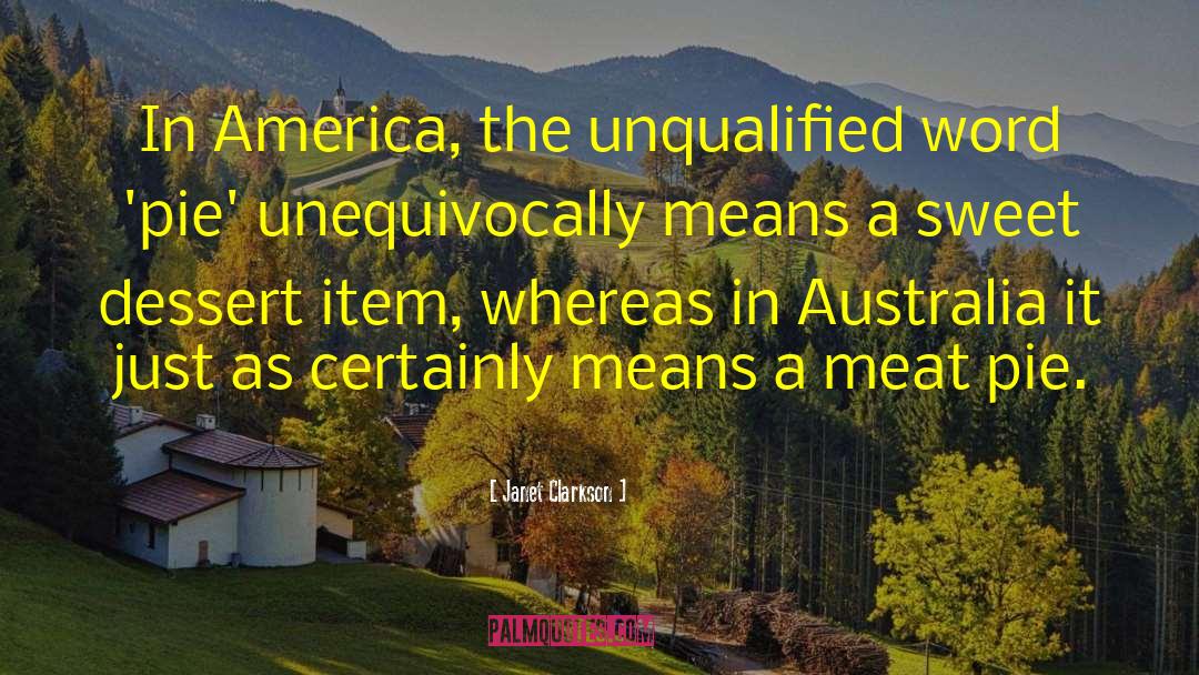 Janet Clarkson Quotes: In America, the unqualified word