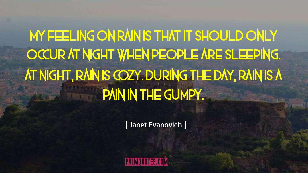 Janet Evanovich Quotes: My feeling on rain is