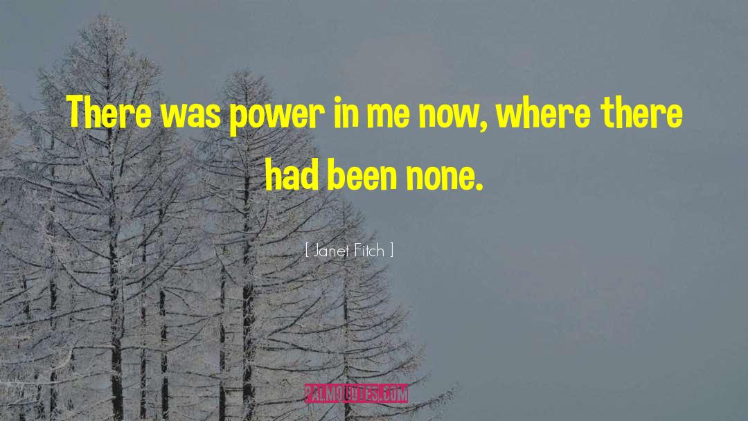 Janet Fitch Quotes: There was power in me