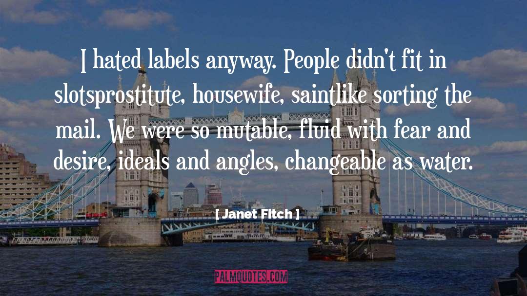 Janet Fitch Quotes: I hated labels anyway. People