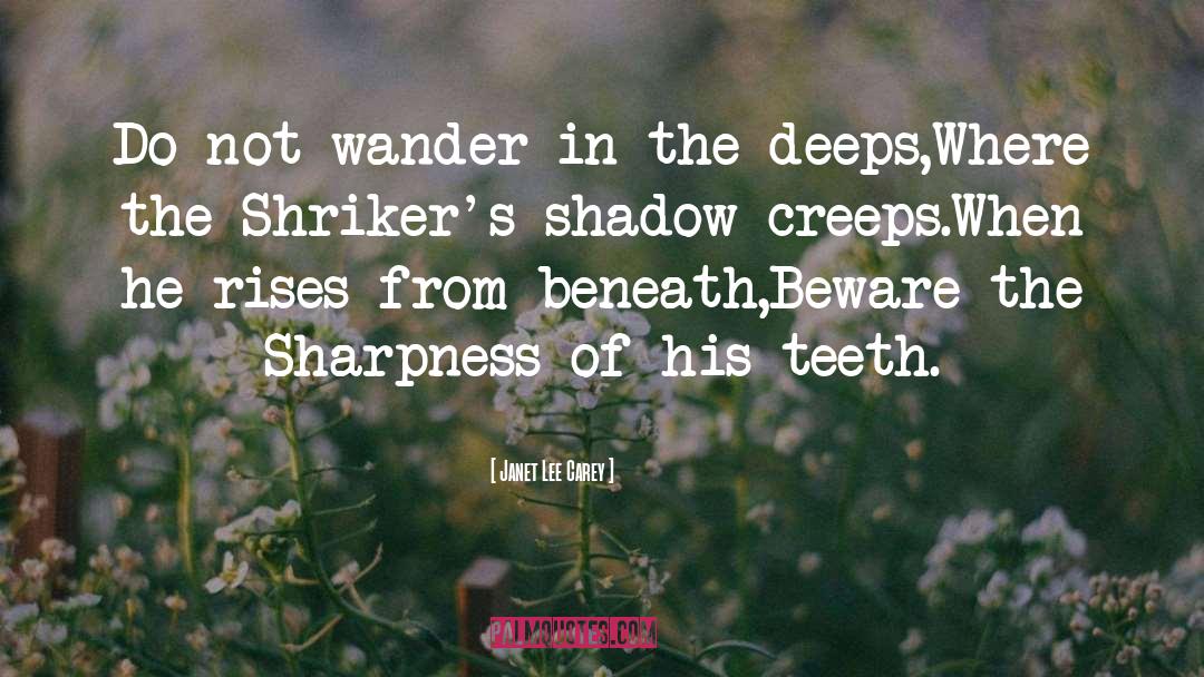 Janet Lee Carey Quotes: Do not wander in the