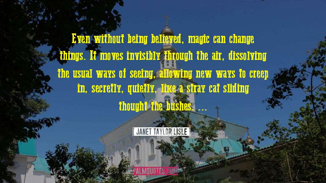 Janet Taylor Lisle Quotes: Even without being believed, magic