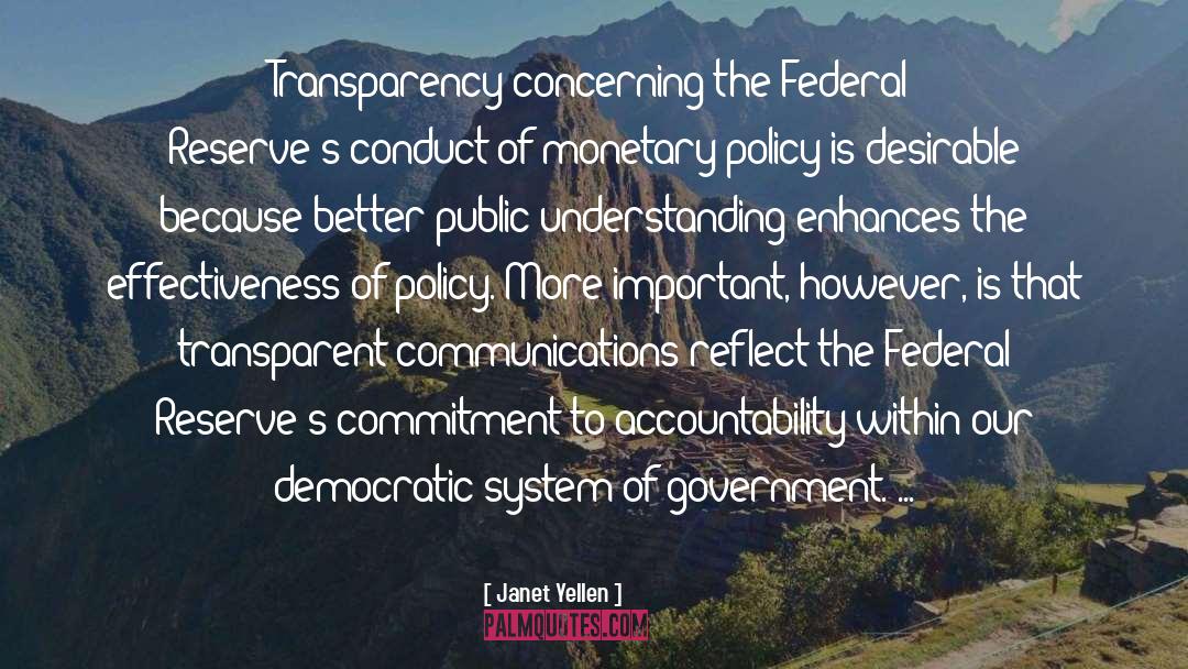 Janet Yellen Quotes: Transparency concerning the Federal Reserve's