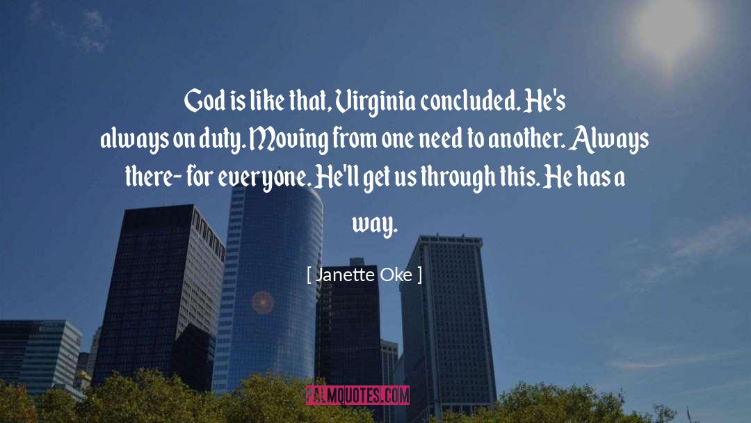 Janette Oke Quotes: God is like that, Virginia