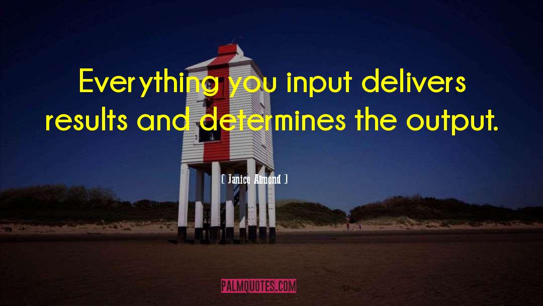 Janice Almond Quotes: Everything you input delivers results