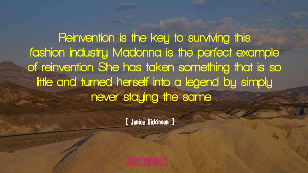 Janice Dickinson Quotes: Reinvention is the key to