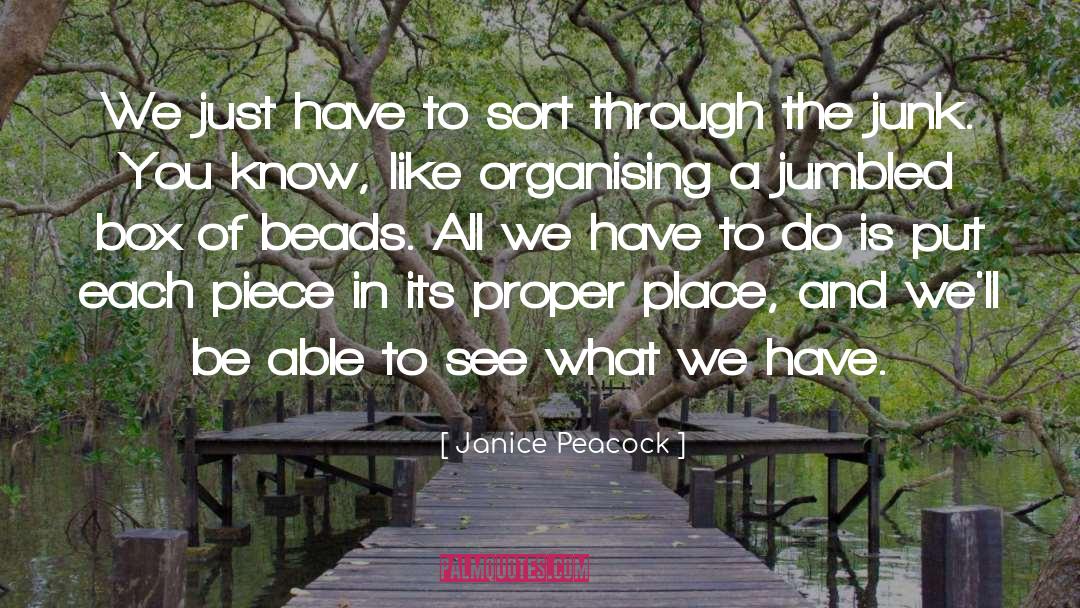 Janice Peacock Quotes: We just have to sort