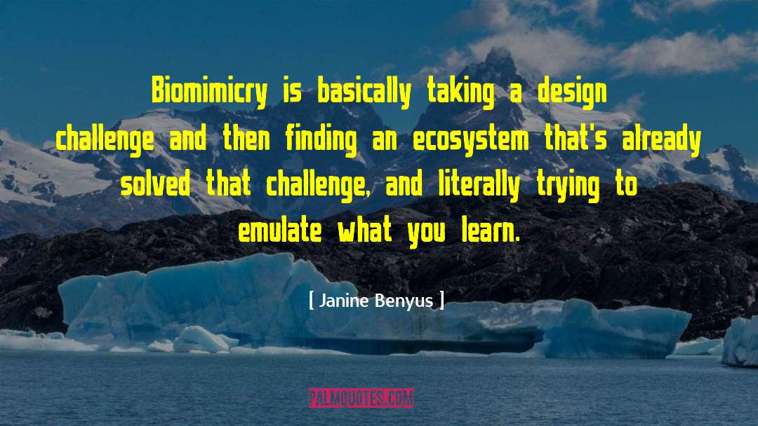 Janine Benyus Quotes: Biomimicry is basically taking a