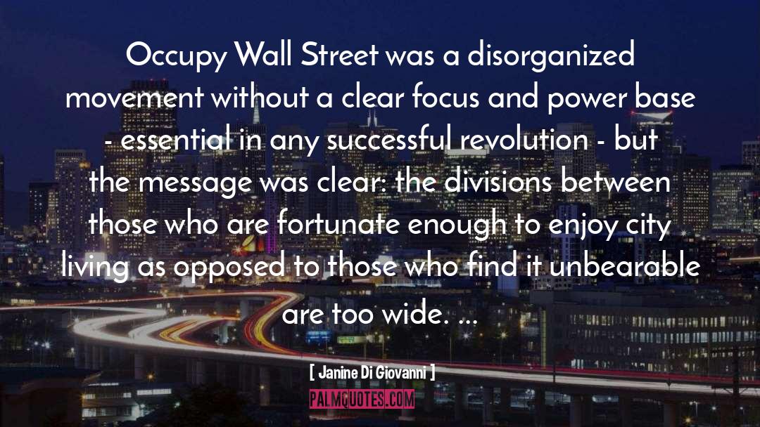 Janine Di Giovanni Quotes: Occupy Wall Street was a