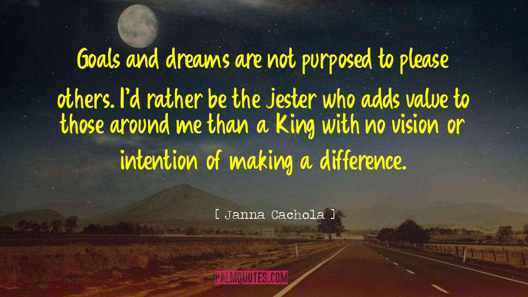 Janna Cachola Quotes: Goals and dreams are not