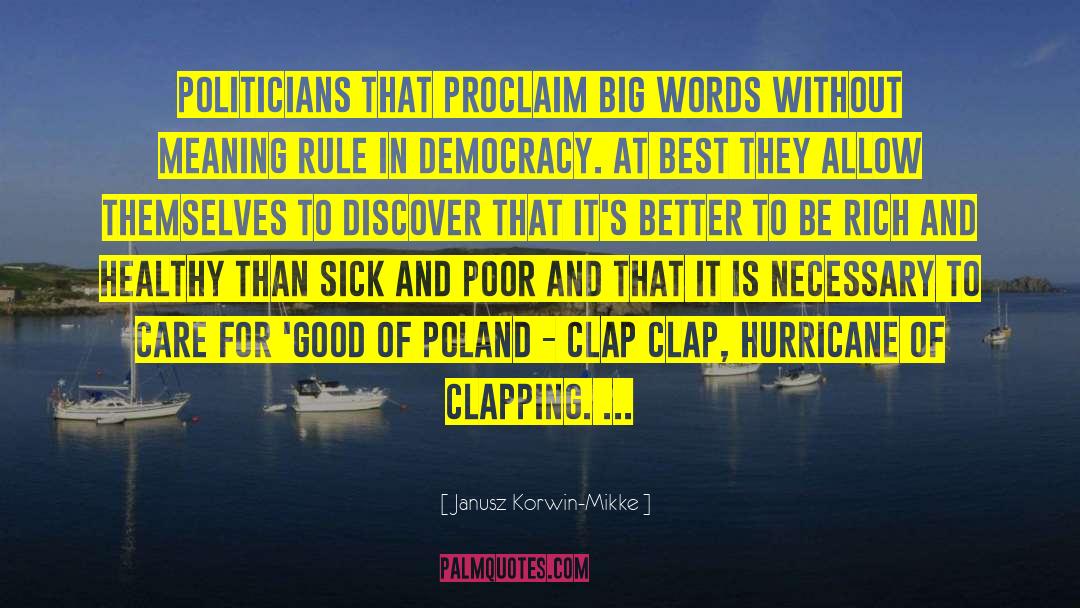 Janusz Korwin-Mikke Quotes: Politicians that proclaim big words