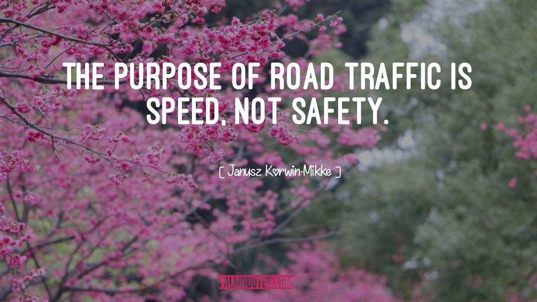 Janusz Korwin-Mikke Quotes: The purpose of road traffic