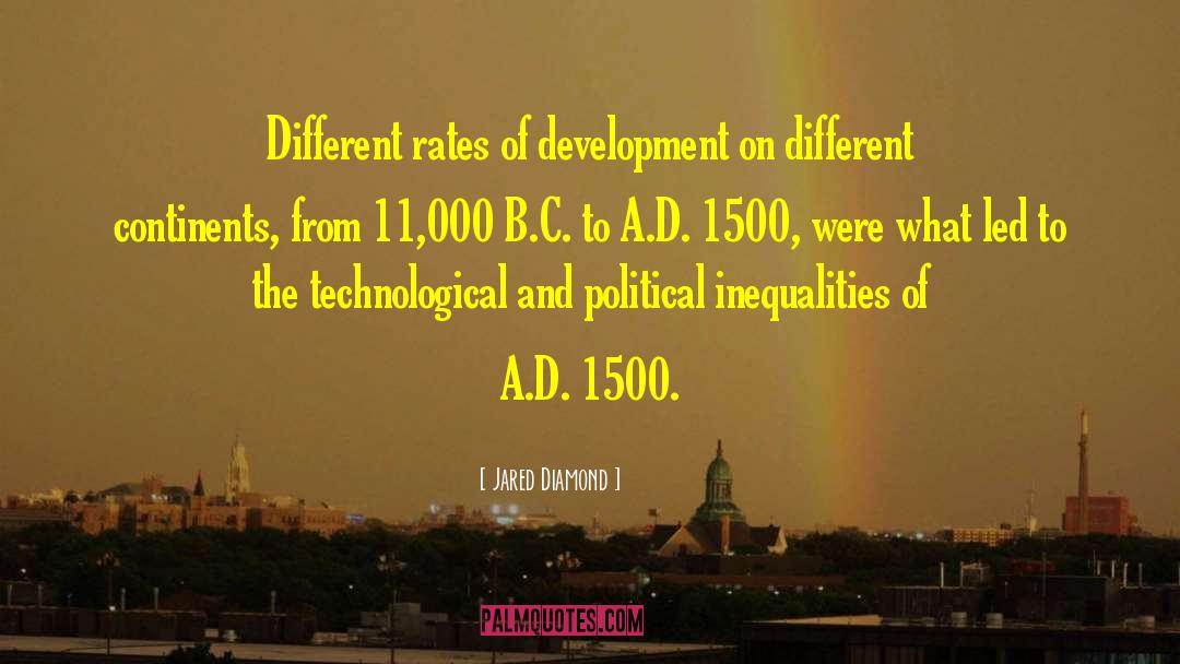 Jared Diamond Quotes: Different rates of development on
