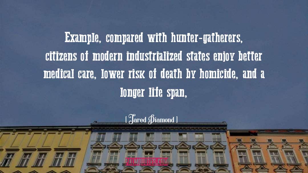 Jared Diamond Quotes: Example, compared with hunter-gatherers, citizens