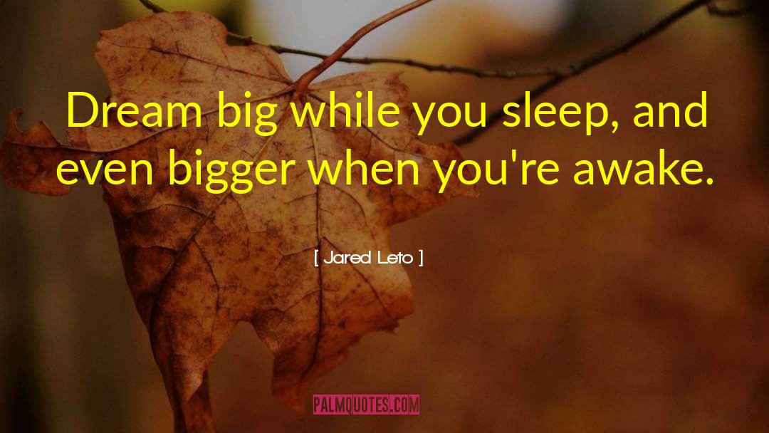 Jared Leto Quotes: Dream big while you sleep,