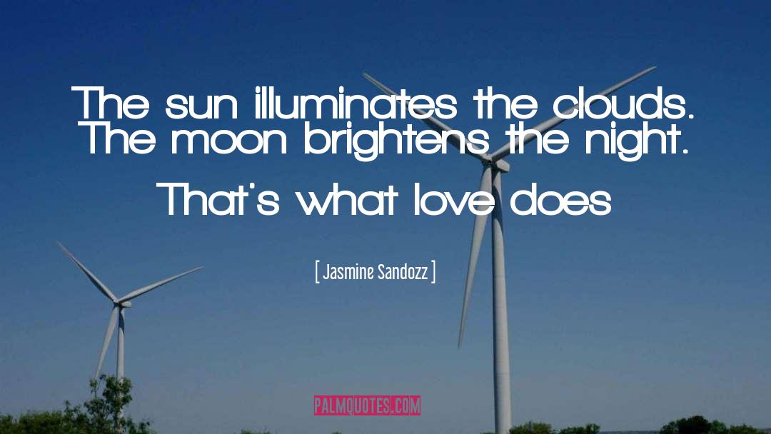 Jasmine Sandozz Quotes: The sun illuminates the clouds.