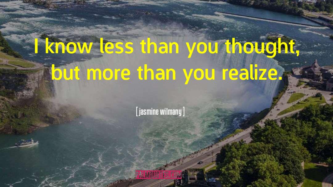 Jasmine Wilmany Quotes: I know less than you