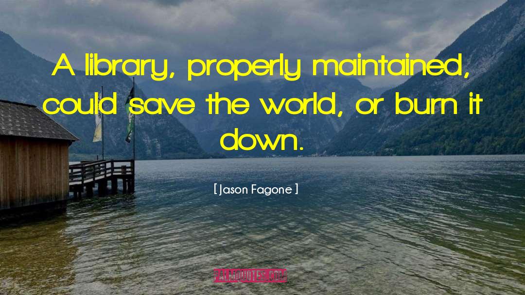 Jason Fagone Quotes: A library, properly maintained, could