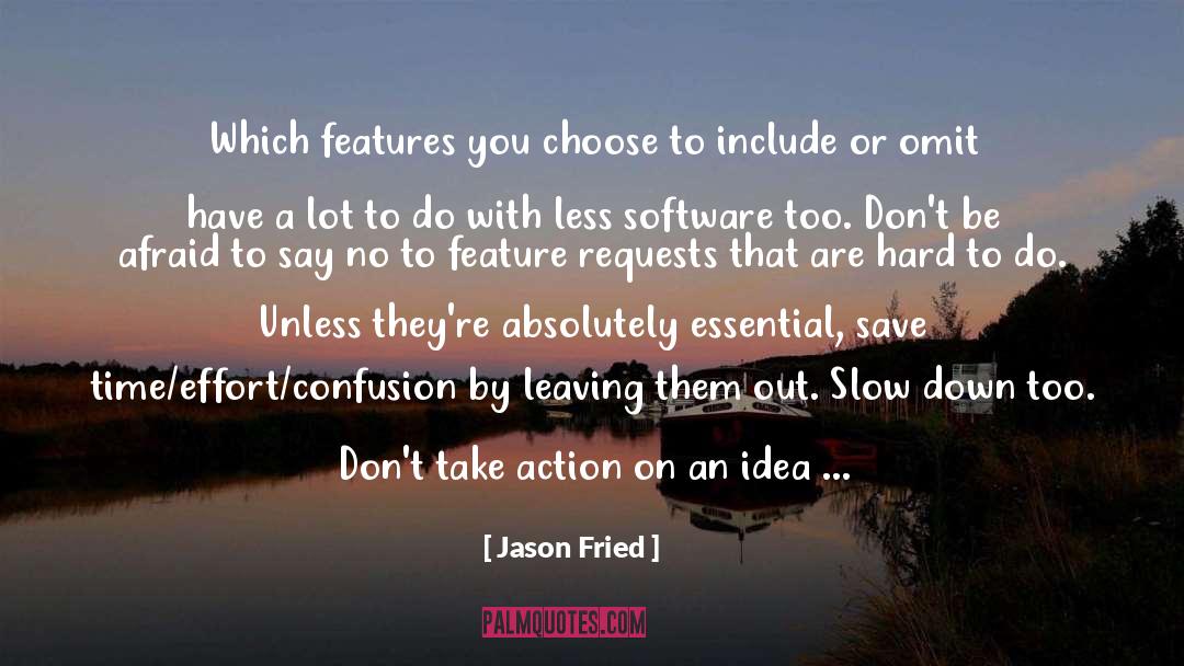 Jason Fried Quotes: Which features you choose to